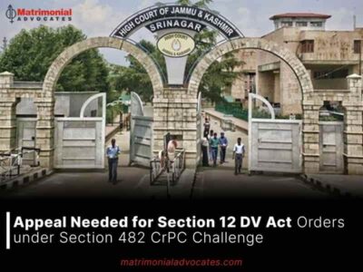 Appeal Needed for Section 12 DV Act Orders under Section 482 CrPC Challenge