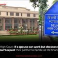 Delhi High Court If a spouse can work but chooses not to, they can't expect their partner to handle all the finances.