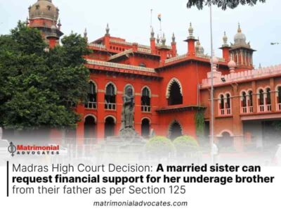 A married sister can request financial support for her underage brother from their father as per Section 125